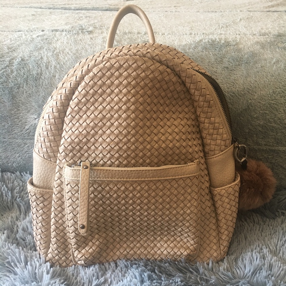 Faux leather backpack